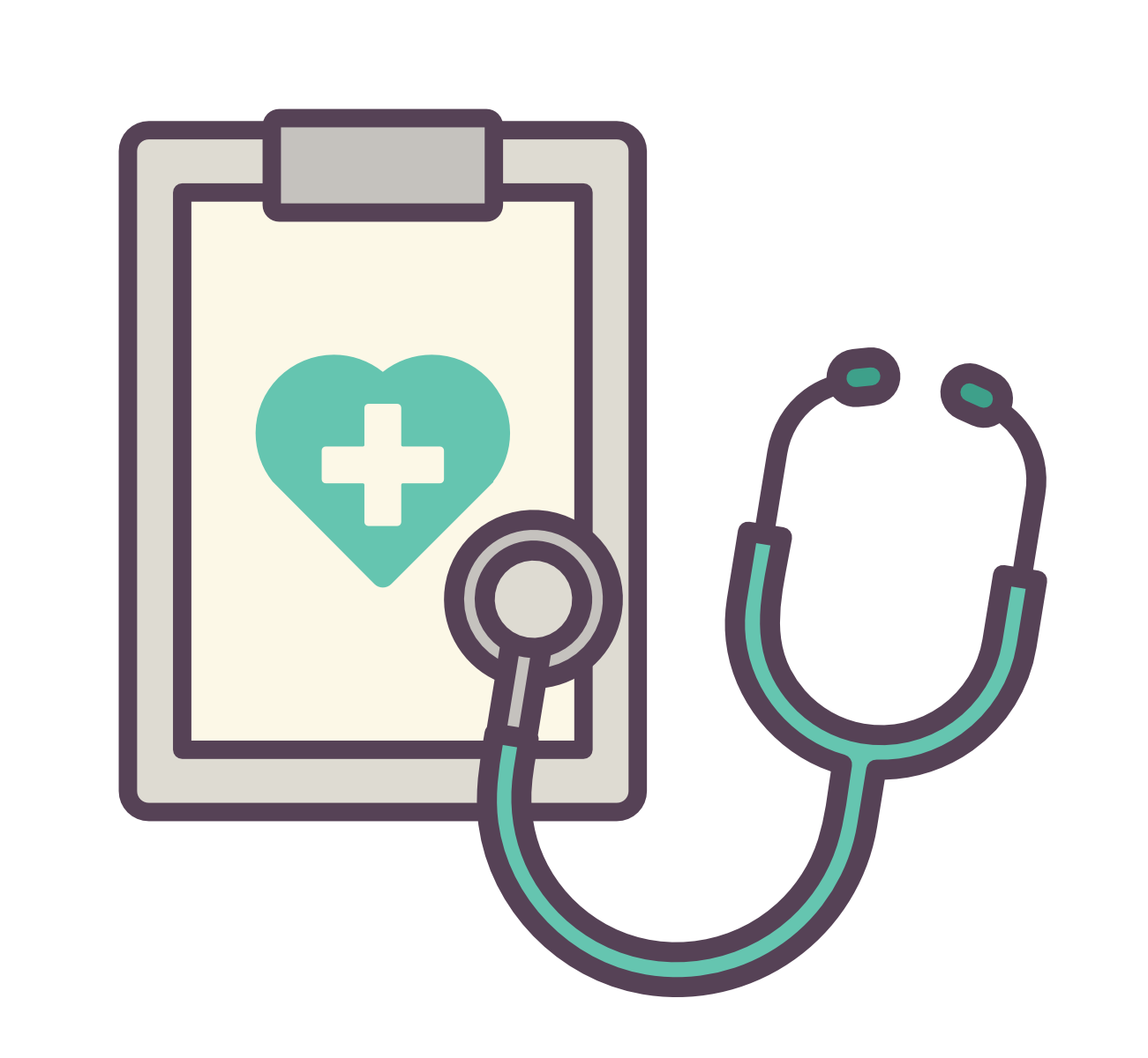 カルテと聴診器のイラスト